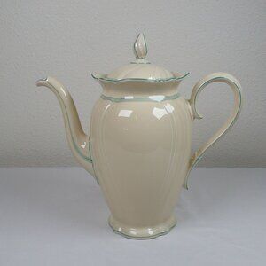 Rosenthal Viktoria Fine China Coffee Pot with Lid Aqua Band Verge Vintage